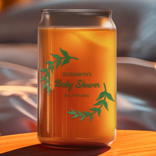 Chique Baby Shower met Groene Accenten Blikvorm Glas