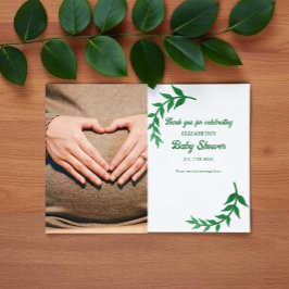 Chique Baby Shower met Groene Decoratie Bedankkaart