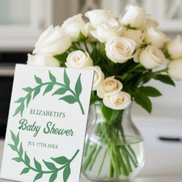 Chique Baby Shower met Groene Decoratie Reclamebord Met Voetstuk