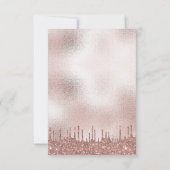 Chique Baby shower Roze Glitter Drip Bedankkaart (Achterkant)