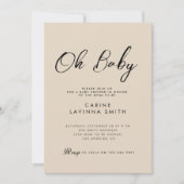Chique Baby shower script moderne uitnodiging (Voorkant)