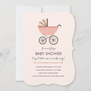 Chique baby shower uitnodiging voor meisje