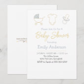 Chique babyshower uitnodiging (Voorkant / Achterkant)