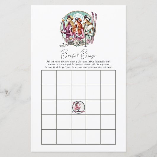 Chique Bachelorette Weekend Social Club Bingo Game (Voorkant)