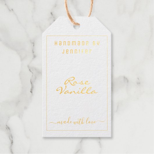 Chique Bagage Folie Gift Label Sjabloon Kleine Bed (Voorkant)