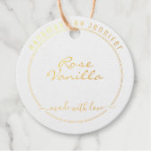 Chique Bagage Folie Gift Label Sjabloon Kleine Bed (Voorkant)