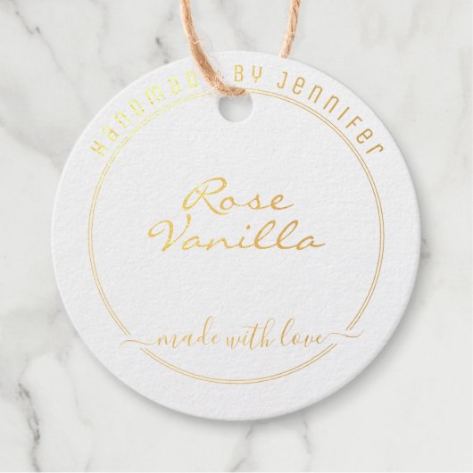 Chique Bagage Folie Gift Label Sjabloon Kleine Bed (Voorkant)