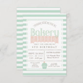 Chique Bakkerij Verjaardagsfeest Uitnodiging (Voorkant / Achterkant)