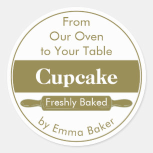 Chique bakkerij verse cupcake label sticker