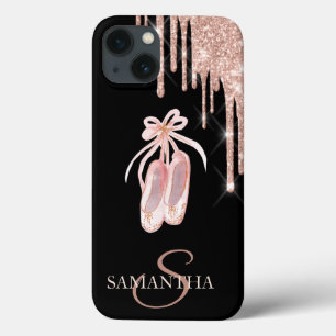 Chique ballet schoenen roze gouden glitterslierten Case-Mate iPhone case