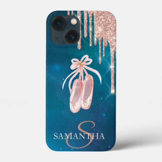 Chique ballet schoenen roze gouden glitterslijpsel Case-Mate iPhone case (Achterkant)