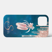 Chique ballet schoenen roze gouden glitterslijpsel Case-Mate iPhone case (Achterkant (horizontaal))