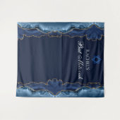 Chique Bat Mitzvah Party Navy Blauw Goud Fotocabin Wandkleed (Voorkant (horizontaal))