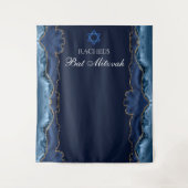 Chique Bat Mitzvah Party Navy Blauw Goud Fotocabin Wandkleed (Voorkant)