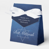 Chique Bat Mitzvah Star van David Custom Blue Part Bedankdoosjes (Voorkant Zijde)