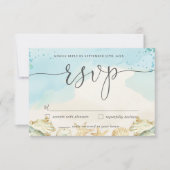 Chique Beach Bestemming Bruiloft RSVP-kaart RSVP Kaartje (Voorkant)