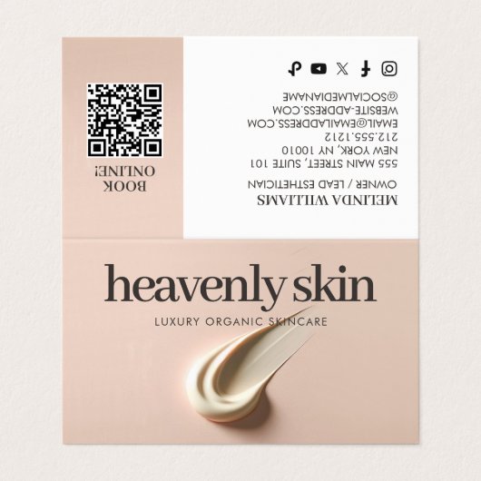 Chique Beauty Huidverzorging Spa Boutique Roze Visitekaartje (Buitenkant ongevouwen)