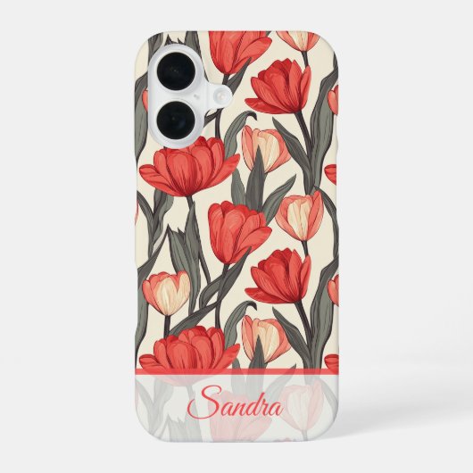 Chique Bedankje Geschenk Tulp Naam iPhone 16 Hoesje (Achterkant)