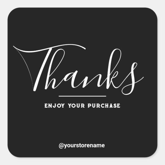 Chique Bedankt voor uw aankoop Sticker (Voorkant)