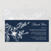 Chique begrafenis bedankje | Marine Magnolia Bedankkaart (Voorkant / Achterkant)