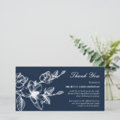 Chique begrafenis bedankje | Marine Magnolia Bedankkaart (Staand voorkant)