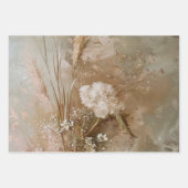 Chique Beige Blush Boho Bloem Inpakpapier Vel (Voorkant 2)