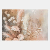 Chique Beige Blush Boho Bloem Inpakpapier Vel (Voorkant)