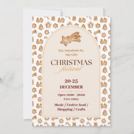 Chique beige, bruin, geïllustreerd ontbijtkoek kaart