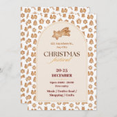 Chique beige, bruin, geïllustreerd ontbijtkoek kaart (Voorkant / Achterkant)