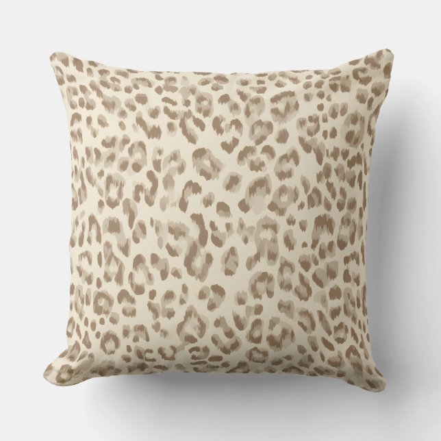 Chique beige cheetaprint kussen (Voorkant)