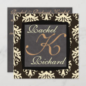 Chique beige en bruine RENEWAL trouw UITNODIGING (Voorkant / Achterkant)