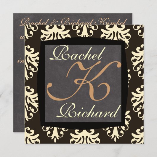 Chique beige en bruine RENEWAL trouw UITNODIGING (Voorkant / Achterkant)