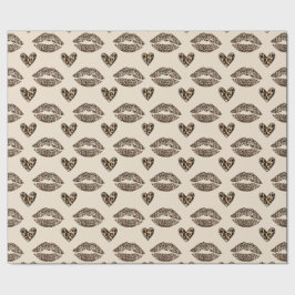 Chique beige en zwarte cheetahprint cadeaupapier