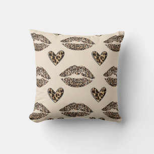 Chique beige en zwarte cheetahprint kussen