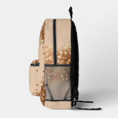 Chique beige gouden glitter print gesneden naaizak bedrukte rugzak (Rechts)