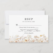 Chique Beige Meadow Wildflower Menu Keuze Bruiloft (Voorkant)