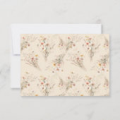 Chique Beige Meadow Wildflower Menu Keuze Bruiloft (Achterkant)