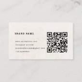 Chique Beige ontwerp met Elegant Fonts & QR Code Contactkaartje (Achterkant)