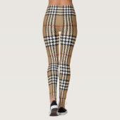 Chique Beige Plaid Leggings met een Stijlvolle Tar (Achterkant)