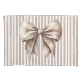 Chique beige strikkleurige verticale strepen accen kussensloop (Voorkant)