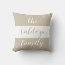 Chique beige witte strepen familienaam