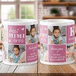 Chique beste mimi ooit aangepaste 7 roze foto oma koffiemok<br><div class="desc">Introductie van het perfecte cadeau voor de beste MIMI ooit - een gepersonaliseerde foto collage koffie mok! Deze stijlvolle en moderne mok beschikt over ruimte voor 7 speciale afbeeldingen, waardoor een uniek en sentimenteel cadeau wordt gecreëerd dat elke moeder zou aanbidden. Met de mogelijkheid om een gepersonaliseerd monogram initiaal en...</div>