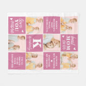 Chique Beste MOM Ooit Custom Roze 7 Fotocollage Fleece Deken (Voorkant (Horizontaal))