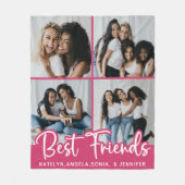 Chique beste vrienden gepersonaliseerde 4 foto col fleece deken (Voorkant)