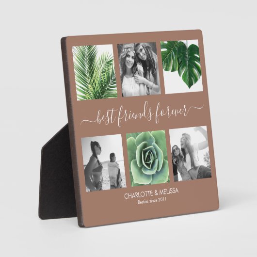 Chique beste vrienden mocha mousse fotocollage fotoplaat (Voorkant)