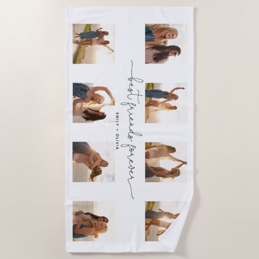 Chique beste vrienden voor altijd citaat 8 foto co strandlaken (Voorkant)