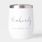 Chique beste zus ooit script monogram (Achterkant)