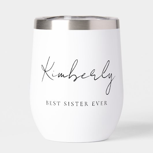 Chique beste zus ooit script monogram (Achterkant)