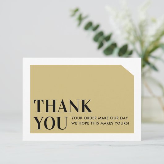 CHIQUE BESTELLING INSERT business dank u goud zwar Bedankkaart (Staand voorkant)