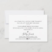 CHIQUE BESTELLING INSERT business dank u goud zwar Bedankkaart (Achterkant)